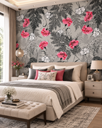 Crimson Botanica Wall Mural