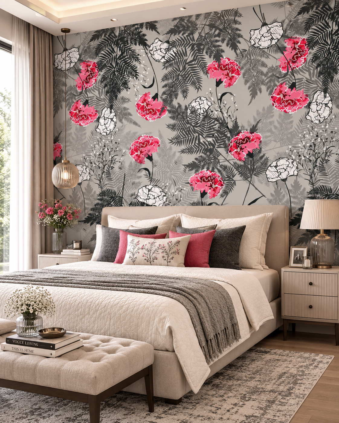 Crimson Botanica Wall Mural
