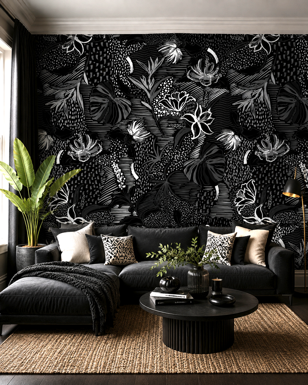 Midnight Botanica Wall Mural
