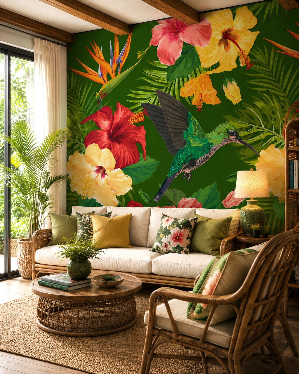 Tropical Hummingbird Wall Mural