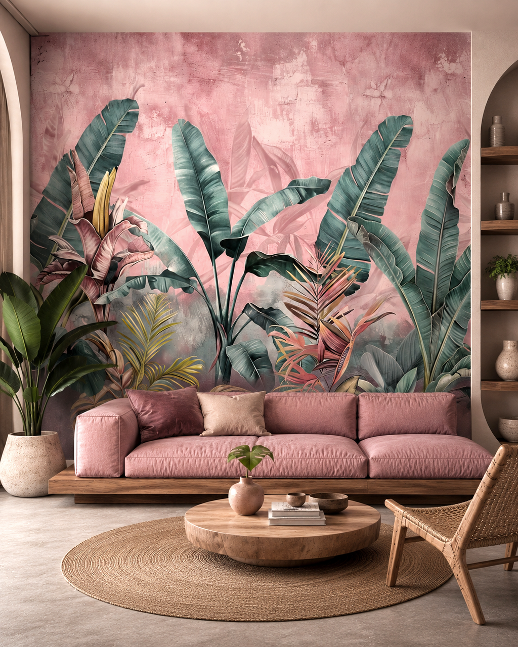 Tropical Blush Wall Mural