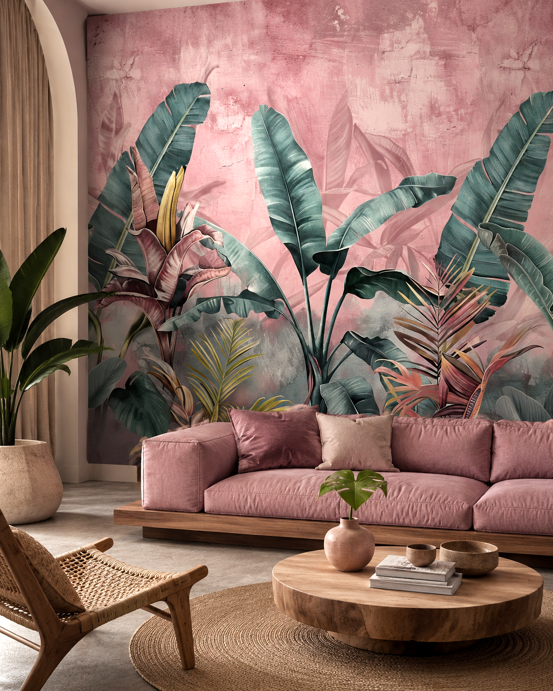Tropical Blush Wall Mural